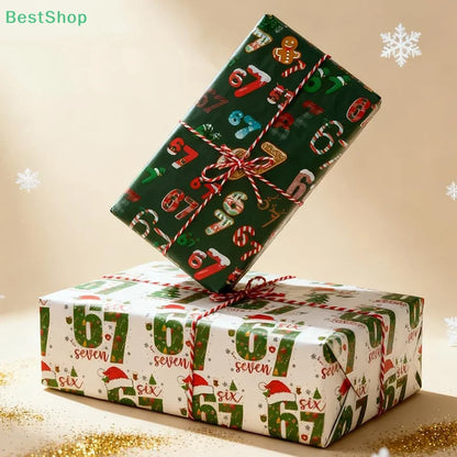 67 Christmas Wrapping Paper, 6 7 Wrapping Paper, 67 Funny Christmas Gift Wrap For Kids, Santa 67