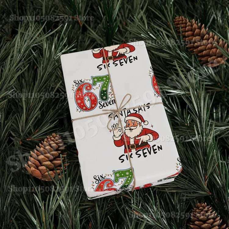 NEW 67 Christmas Wrapping Paper,67 Meme Christmas Gift Wrap,6 7 meme Wrapping Paper 67 Meme Funny Teen Holiday Gift Wrap
