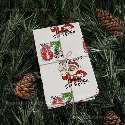 NEW 67 Christmas Wrapping Paper,67 Meme Christmas Gift Wrap,6 7 meme Wrapping Paper 67 Meme Funny Teen Holiday Gift Wrap
