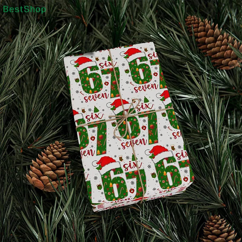 67 Christmas Wrapping Paper, 6 7 Wrapping Paper, 67 Funny Christmas Gift Wrap For Kids, Santa 67