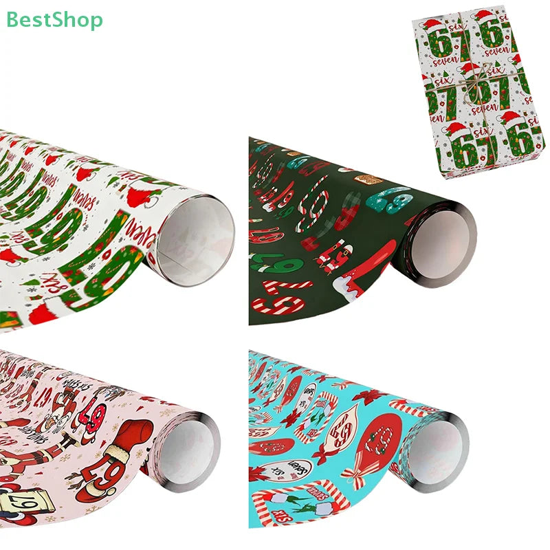 67 Christmas Wrapping Paper, 6 7 Wrapping Paper, 67 Funny Christmas Gift Wrap For Kids, Santa 67