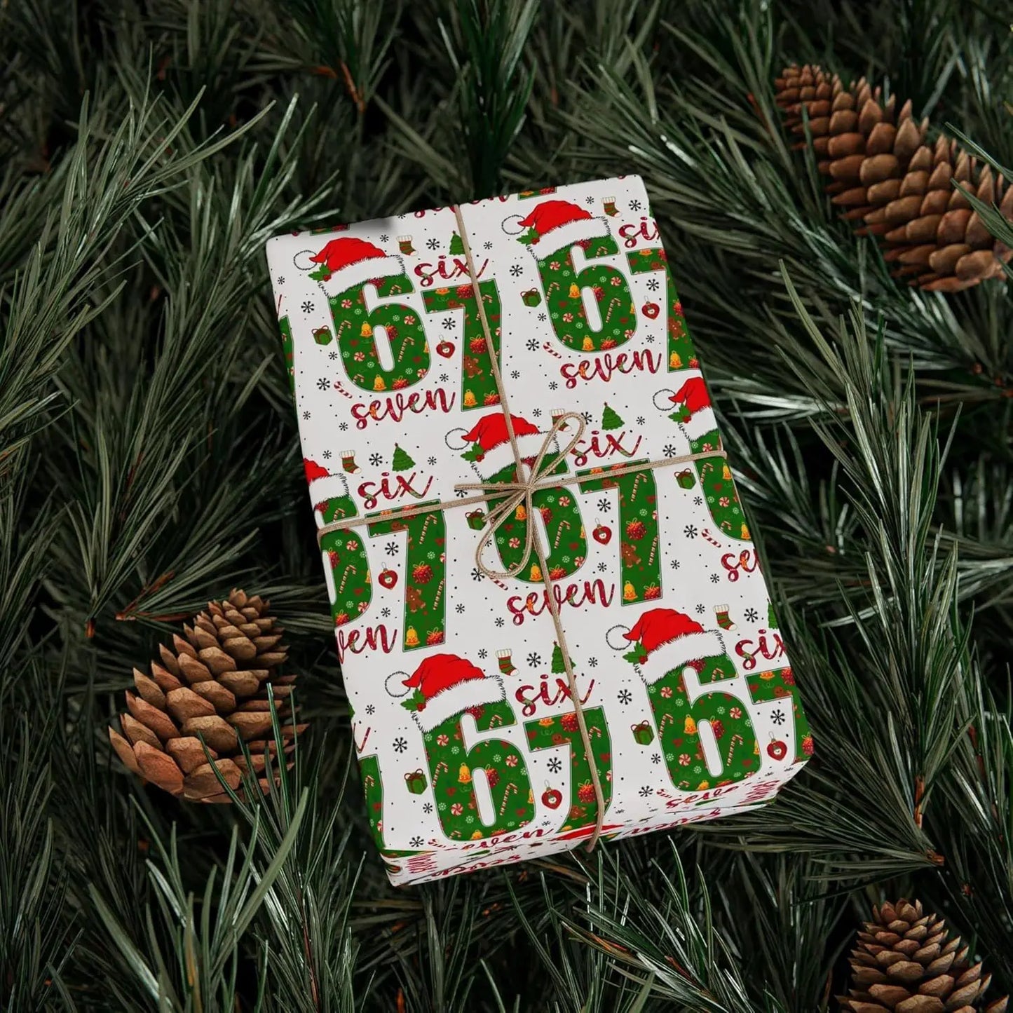 NEW 67 Christmas Wrapping Paper,67 Meme Christmas Gift Wrap,6 7 meme Wrapping Paper 67 Meme Funny Teen Holiday Gift Wrap