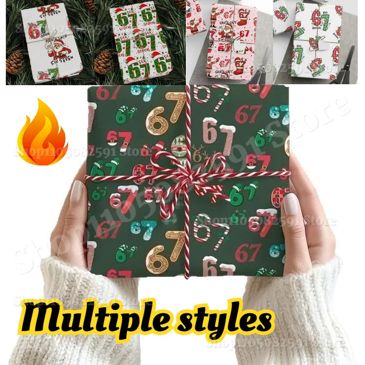 NEW 67 Christmas Wrapping Paper,67 Meme Christmas Gift Wrap,6 7 meme Wrapping Paper 67 Meme Funny Teen Holiday Gift Wrap
